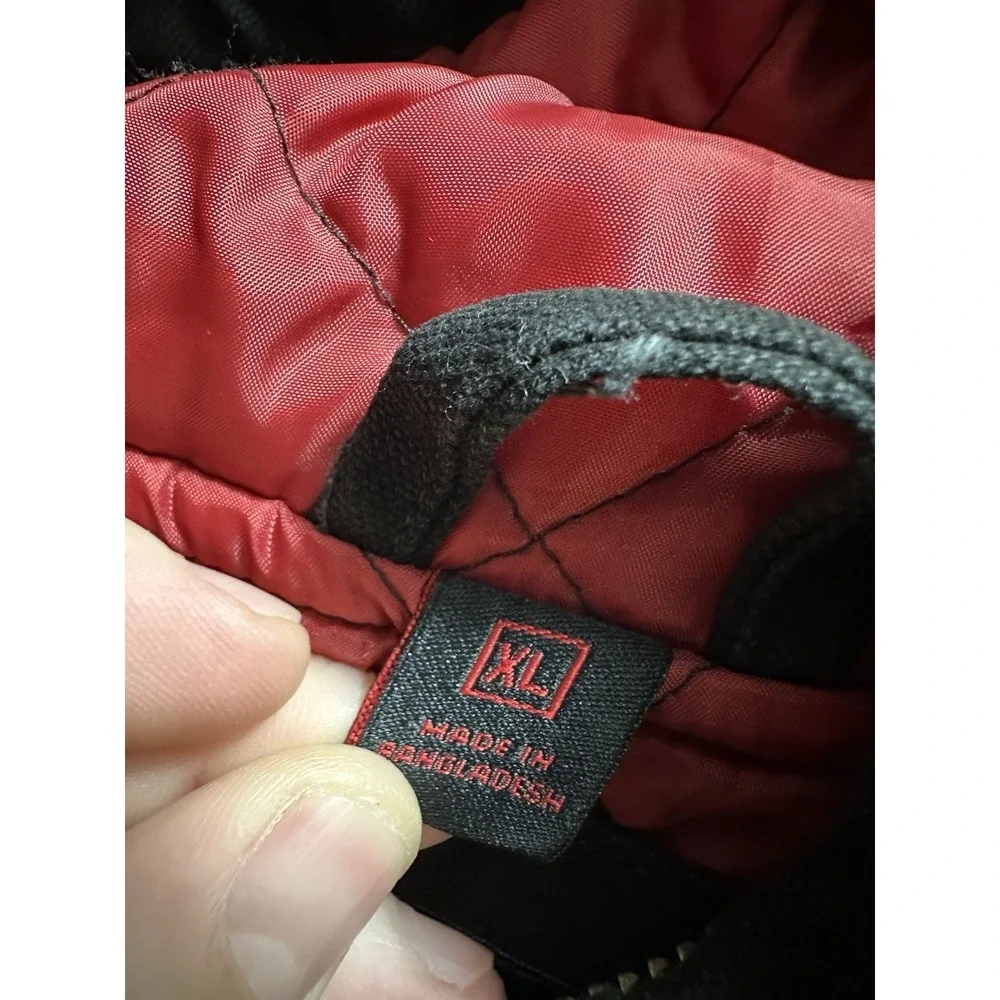 Snap On Tools Jacket XL Black‎ Utility RA Canvas Workwear Red Quilt Lined Heavy